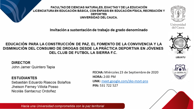 Invitación a Sustentación de Trabajo de Grado