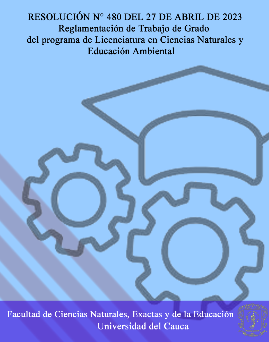 Reglamentación de Trabajo de Grado del programa de Licenciatura en Ciencias Naturales y Educación Ambiental