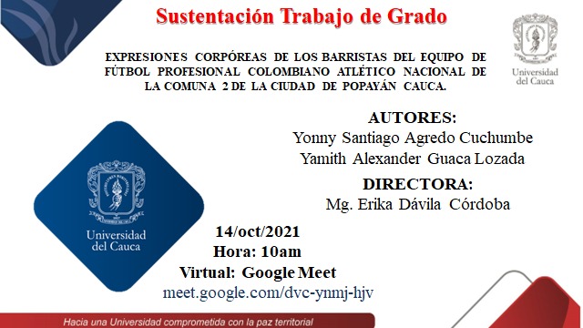 Invitación a sustentación de trabajo de grado