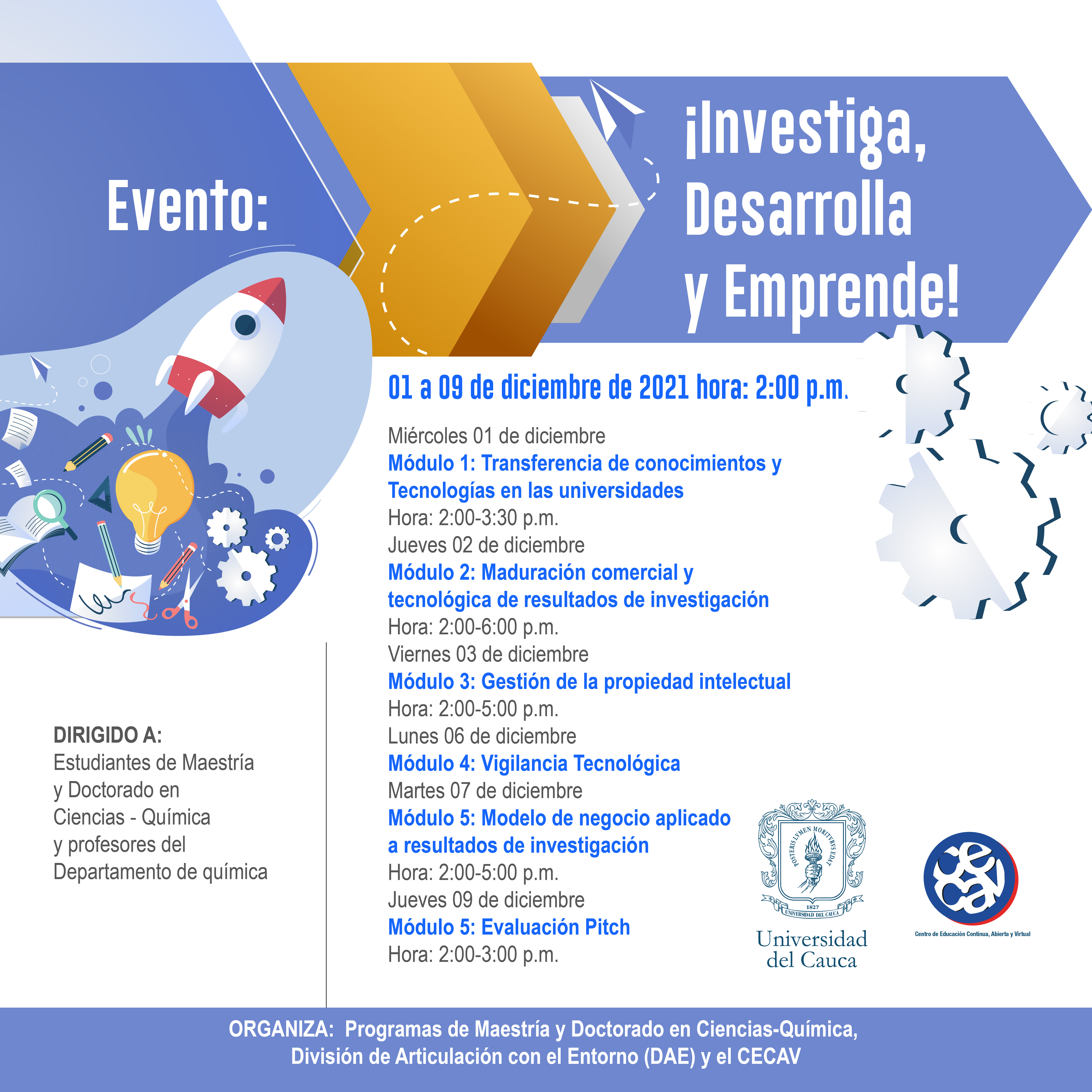 Curso de Extensión: ¡INVESTIGA, DESARROLLA Y EMPRENDE!